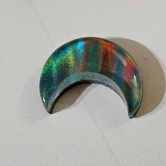 Stunning Certified Fire Opal Doublet Moon Cabachon 🌙 - Picture 3 of 7